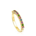 Tous - Straight Half Wedding Ring with Gemstones